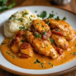 Aiguillettes de Poulet, Sauce Crémeuse au Chorizo
