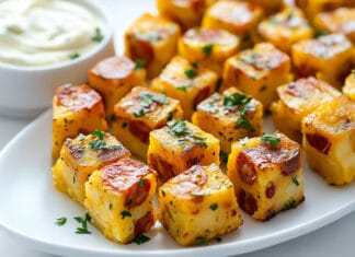 Bouchées de tortilla espagnole au chorizo