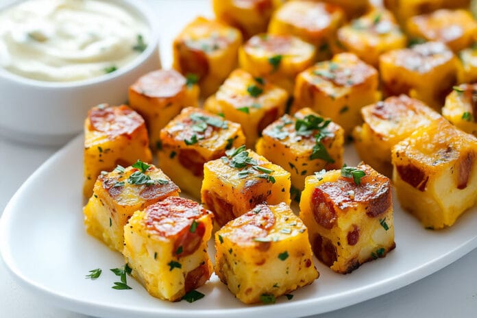 Bouchées de tortilla espagnole au chorizo