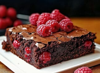 Brownie Sain au Chocolat et Framboises