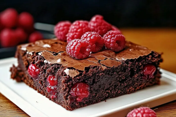 Brownie Sain au Chocolat et Framboises