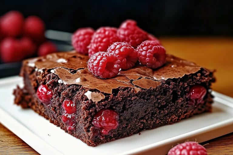 Brownie Sain au Chocolat et Framboises (Sans Sucre, Sans Farine)