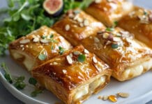 Croustillants de brie aux amandes et miel