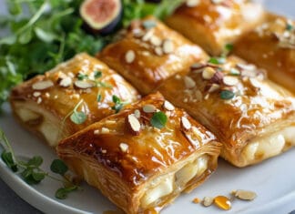 Croustillants de brie aux amandes et miel