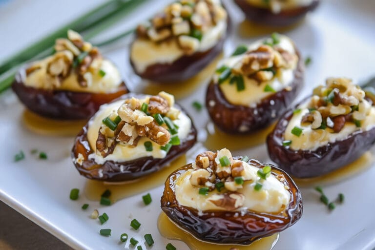 Dattes farcies au fromage frais et noix