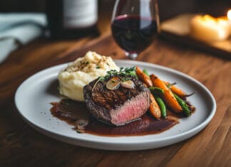 Filet de bœuf sauce au vin rouge et échalotes
