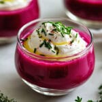 Gaspacho de betterave et chantilly au chèvre