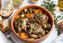 Lapin à la Moutarde de Meaux, Olives et Noix