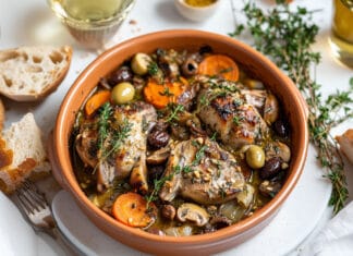 Lapin à la Moutarde de Meaux, Olives et Noix