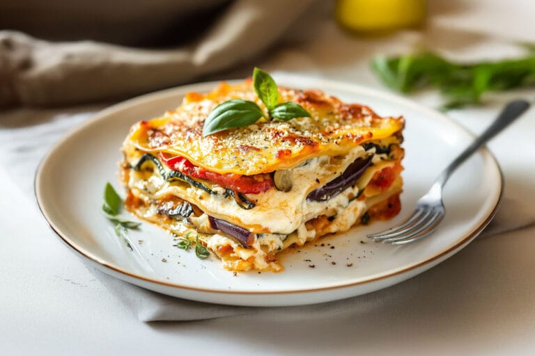 Lasagnes de légumes et fromage de chèvre