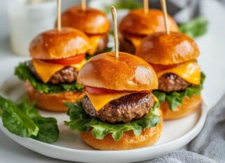 Mini burgers au bœuf et sauce moutarde-miel