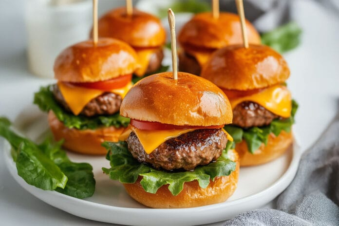 Mini burgers au bœuf et sauce moutarde-miel