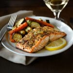 Pavé de saumon en croûte d’herbes et citron