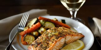 Pavé de saumon en croûte d’herbes et citron