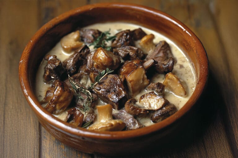 Sanglier à la Crème et aux Champignons