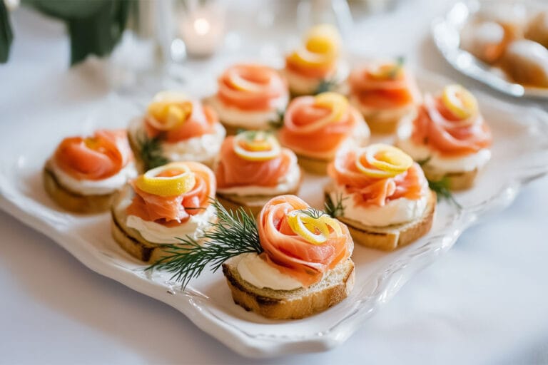 Canapés au Saumon Fumé et Crème Citronnée