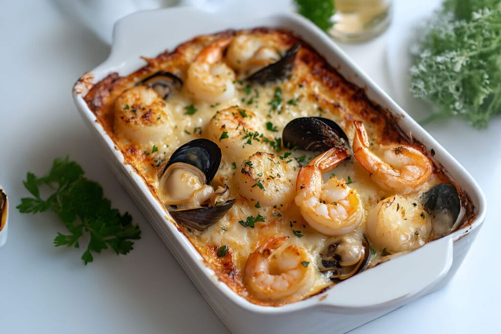 Recette Gratin De Fruits De Mer Au Vin Blanc