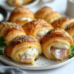 Mini Croissants au Jambon et Fromage avec Crème Fraîche
