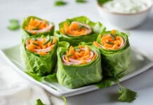 Roulés de Salade, Jambon et Fromage