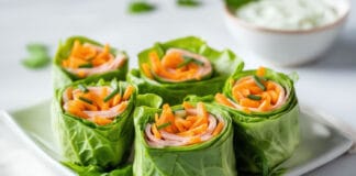 Roulés de Salade, Jambon et Fromage