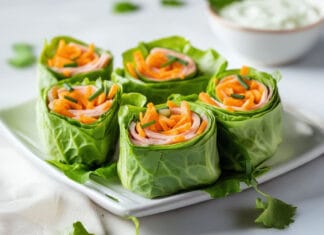 Roulés de Salade, Jambon et Fromage