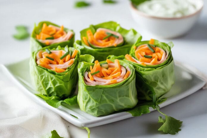 Roulés de Salade, Jambon et Fromage