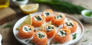 Roulés de Saumon Fumé au Fromage Frais
