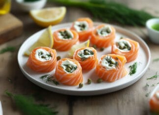 Roulés de Saumon Fumé au Fromage Frais