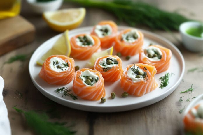 Roulés de Saumon Fumé au Fromage Frais