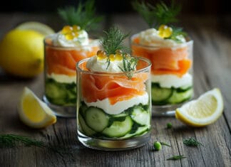 Verrines Saumon Fumé et Fromage Frais