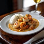 Blanquette de Saint-Jacques et Crevettes au Safran