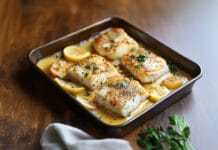 Cabillaud au Four à la Moutarde et Crème Citronnée