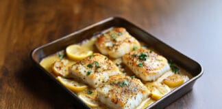 Cabillaud au Four à la Moutarde et Crème Citronnée