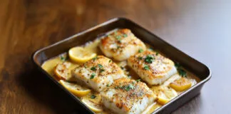 Cabillaud au Four à la Moutarde et Crème Citronnée