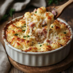 Gratin Réconfortant de Chou-Fleur, Pommes de Terre, Fromage et Jambon
