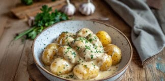 Pommes de Terre Bébés à la Sauce Crémeuse à l'Ail