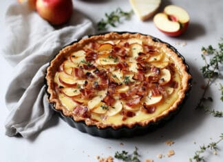Tarte Fondante au Camembert, Lardons et Pommes