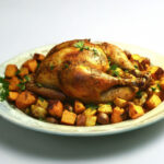 Chapon rôti et sa poêlée de légumes d’automne