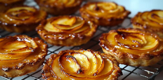 Tartelettes aux pommes et crème pâtissière à la vanille