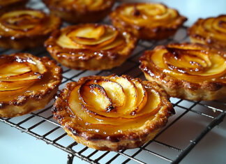 Tartelettes aux pommes et crème pâtissière à la vanille