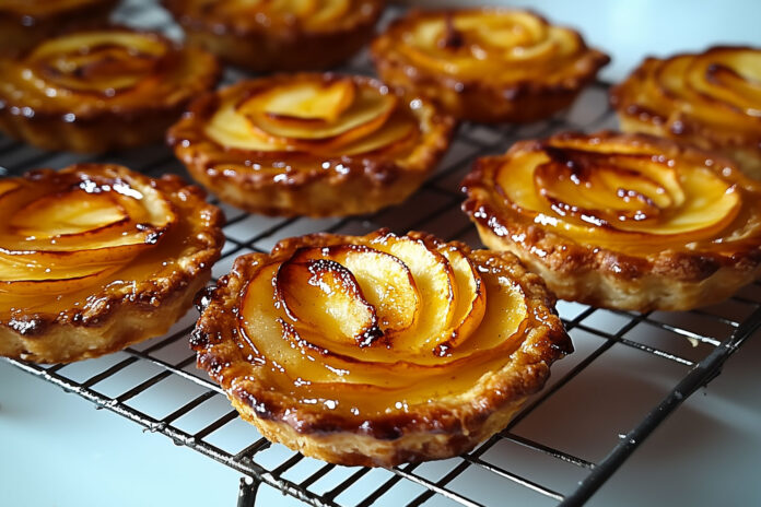 Tartelettes aux pommes et crème pâtissière à la vanille