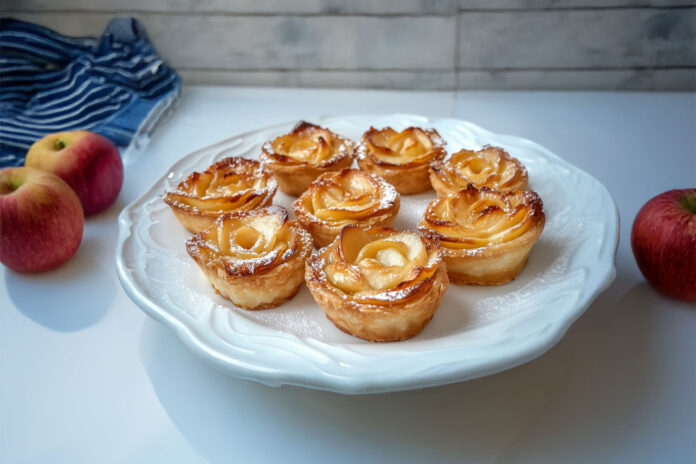 Tartelettes aux pommes et crème pâtissière au rhum