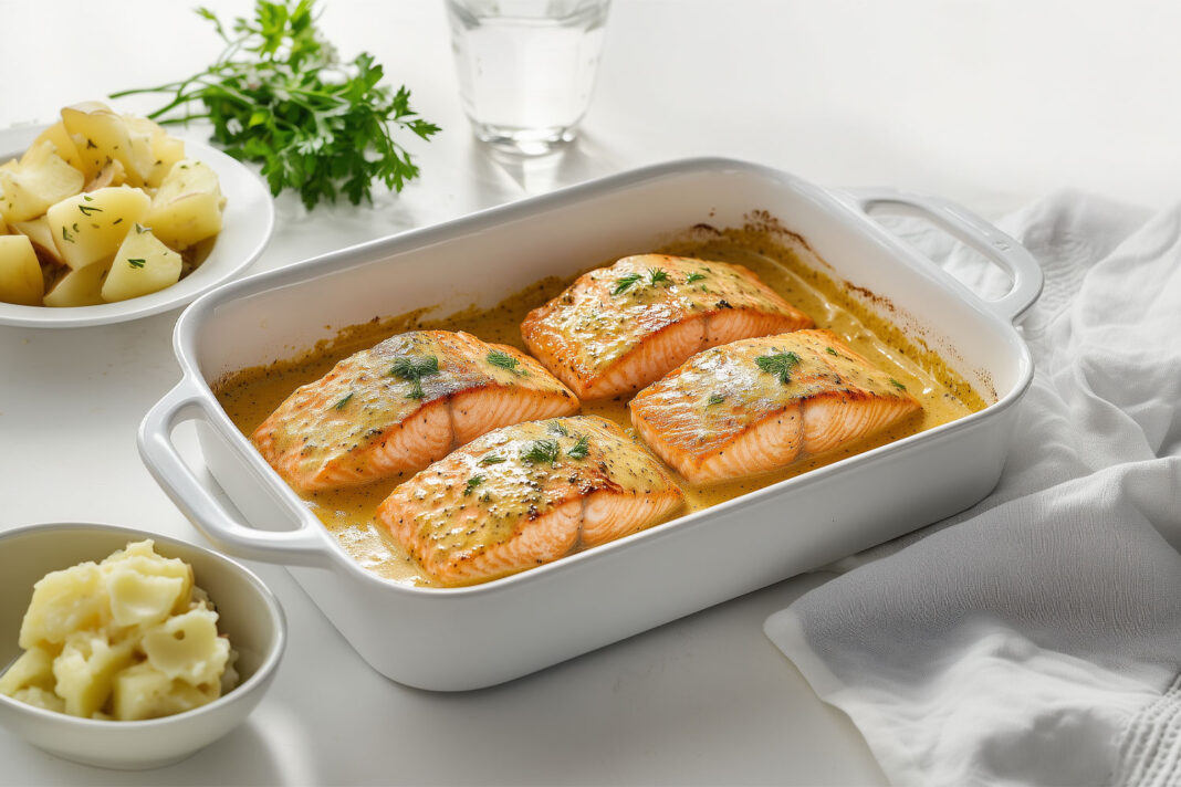 Saumon au four à la crème et moutarde – 300g.fr : des recettes rapides ...
