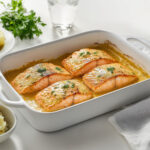 Saumon au four à la crème et moutarde
