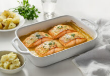 Saumon au four à la crème et moutarde Saumon au four à la crème et moutarde