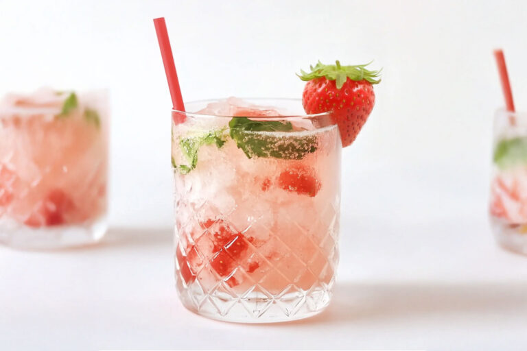 Eau pétillante à la fraise et basilic : une boisson estivale rafraîchissante
