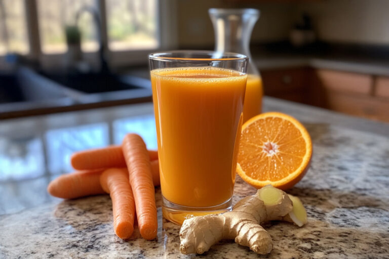 Jus d’orange-carotte-gingembre maison