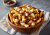 Recette de la poutine typique québécoise : frites maison, fromage en grains et sauce brune onctueuse. Une explosion de saveurs authentiques !