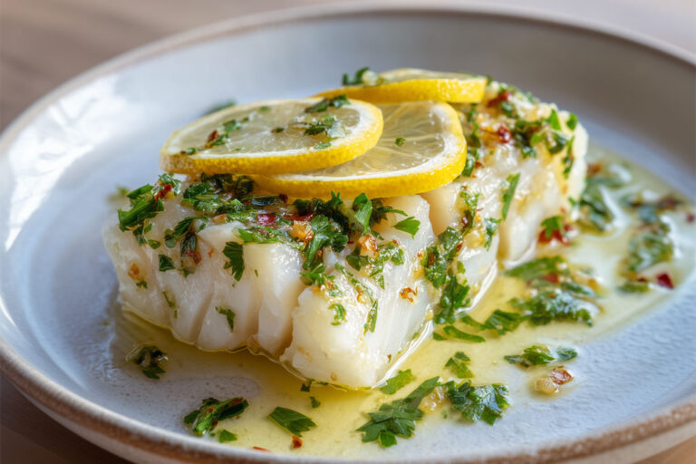 Cabillaud au four citron, ail et persil – une recette légère et parfumée