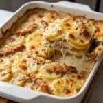 Gratin de pommes de terre au poulet fumé